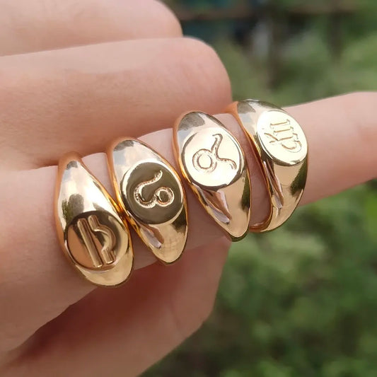 12 Zodiac Sign Constellation Rings